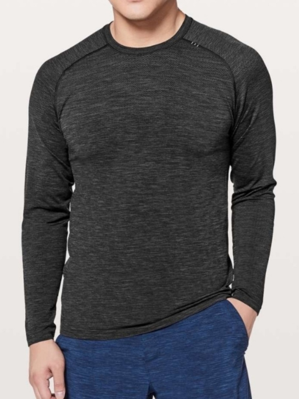 Lululemon Metal Tech Henley Long-Sleeve Crew Neck Shirt - Charcoal